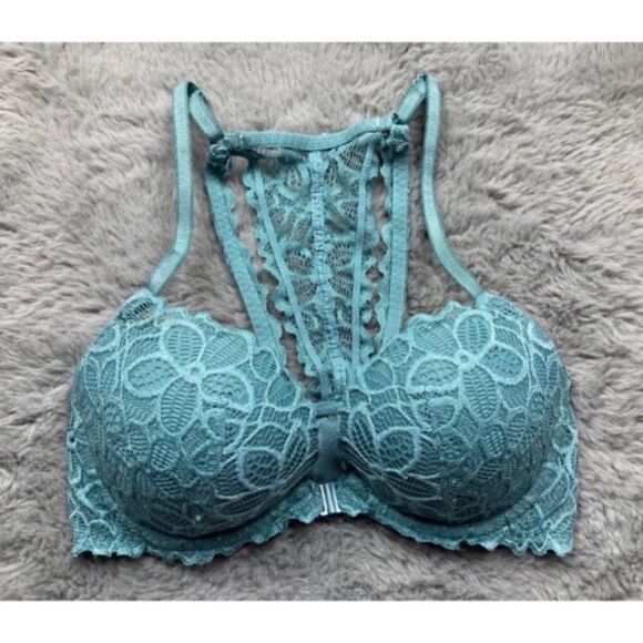 PINK Victoria’s Secret date racerback teal bra 32 D - Picture 1 of 5